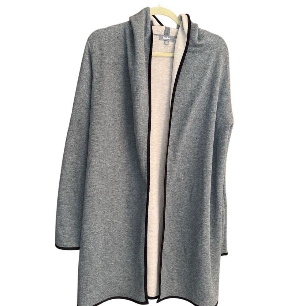 Neiman Marcus Women's Gray Open Front Coatigan sweater jacket Classic Size M